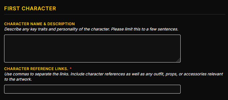 Character entry field