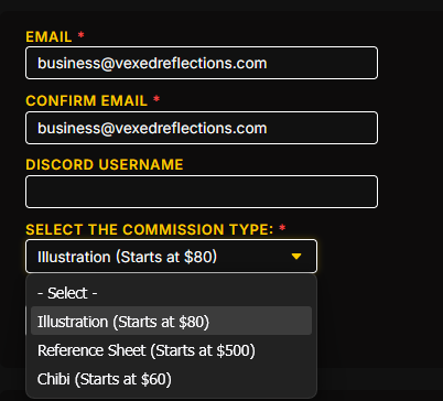 Illustration, Reference Sheet, and Chibi options