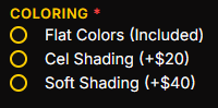 Coloring options